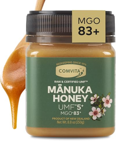 Comvita Manuka Honey UMF 5+ MGO 83 250g | Premium New Zealand Honey, Pure & Unpasteurised, Natural Antibacterial Goodness, Rich in Plant Phenols & Natural Sweetness