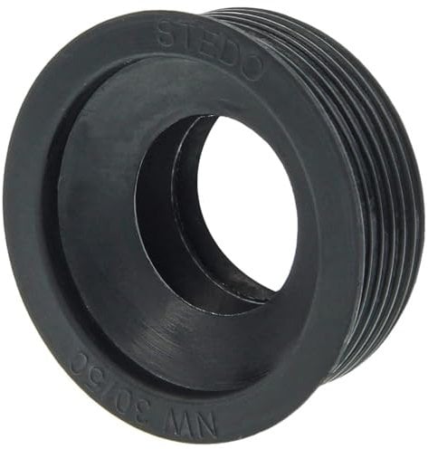 Schläfer 189812 HT-Gummi-Nippel NW30/50 Siphon-Gummimanschette für Abflussrohr Außen Ø 50 mm x Innen Ø 28-32 mm für DN50 HT Abflussrohr Innen Ø 50 mm und 1 1/4 zoll Siphon Rohr, Gumminippel Schwarz