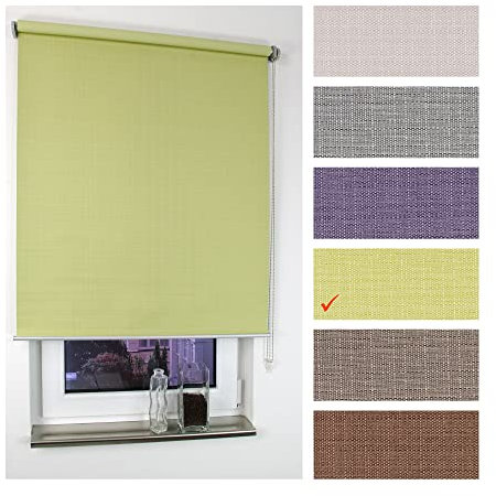 Liedeco Rollo Struktur Verdunkelung, Seitenzugrollo, Länge 175 cm lindgrün, 142 cm x 175 cm (B x L)