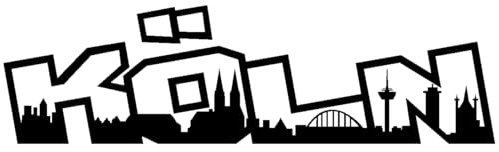 Samunshi® Köln Schriftzug Skyline Aufkleber in 8 Größen und 25 Farben (15x4,2cm schwarz)
