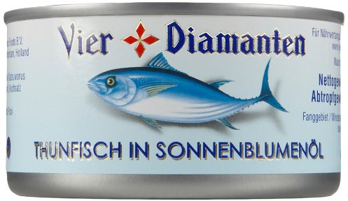 Vier Diamanten Thunfischfilets in Sonnenblumenöl - P&L, 4er Pack (4 x 195 g)