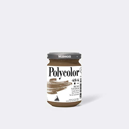 Maimeri POLYCOLOR 140ml Fine Vinyl Paint Vandyck Brown