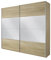 Rauch Möbel Quadra Kleiderschrank, Schwebetürenschrank, 2-türig, mit Spiegel, inkl. Zubehörpaket Basic 4 Einlegeböden 2 Kleiderstangen, Farbe Eiche Sonoma, BxHxT 181x229x62cm