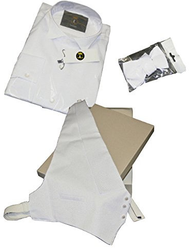 100% BAUMWOLLE PIQUE Frack Set Frackweste Frackhemd Frackfliege in Weiss (XXL)