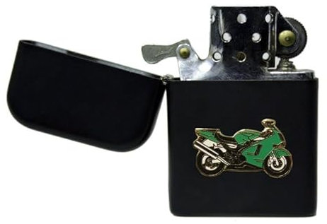 Knight Kawasaki Benzinfeuerzeug matt schwarz sturmfest