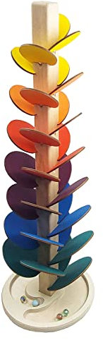 Kaar Klangbaum aus Holz bunt mit Murmeln Murmelbahn 75 cm Höhe