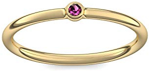 Goldring Rubin 750 + inkl. Luxusetui + Rubin Ring Gold Rubinring Gold (Gelbgold 750) - Slick one Amoonic Schmuck Größe 49 (15.6) KA11 GG750RUFA