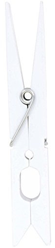 MSV Pinzas Gigantes DE PLASTICO X12, Blanco, 2 cm, 12 Unidades