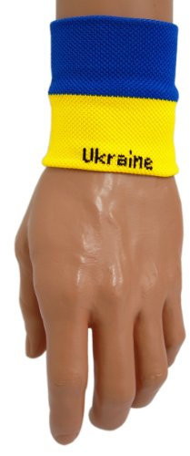 Sportfanshop24 Schweißband/Armband/Handgelenkband UKRAINE 1 Stück sehr gute Qualität