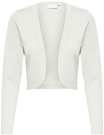 KAFFE Bolero Astrid Damen Bolero Astrid Elegant Jäckchen Langarm Cardigan Bolerojacke L, Chalk
