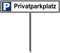 Kleberio® Parkplatz Schild - Privatparkplatz - 52 x 11 cm mit Pfosten 100 cm Privatgrundstück, Parken verboten, Verbotsschilder, Privat, Parkplatzschilder, Parkverbot, Parkschilder