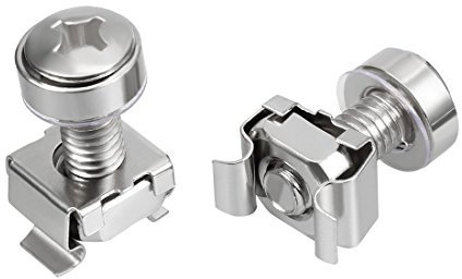 sourcing map 20pcs M6x20mm Kohlenstoffstahlschrauben und Käfigmuttern für Server Regalschrank