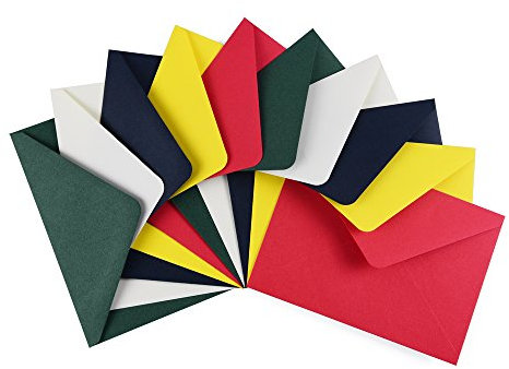ewtshop® Farbige Briefumschläge Din C6, 50 Stück passend für DIN A6 Karten