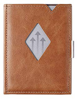 EXENTRI Multiwallet Portafogli tri-fold - Blocco RFID con clip di chiusura e borsa in acciaio inossidabile