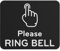 Please Ring Bell Sign Adhesive Sticker or Door Notice, Engraved with Universal Icon Symbol and Text (Size 12cm x 10cm) (Black) UK based.