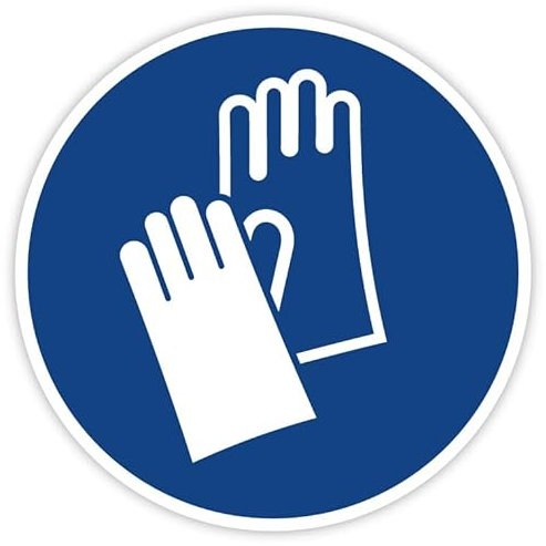 Aufkleber Gebotszeichen „Handschutz benutzen“ Hinweis Blau Folie nach ISO 7010 M009 | Ø 5-30 cm Made in Germany, Größe: Ø10 cm
