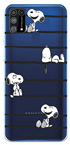 Schutzhülle für Samsung Galaxy M31, offizielles Snoopy Snoopy Rayas zum Schutz Ihres Smartphones, flexibles Silikon, offizielles Lizenzprodukt von Peanuts