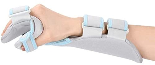 Hand Splint Unterstützung, Anti-Spastik Finger Splint Stroke Rehabilitation Ausrüstung, einstellbare Finger Orthoticsfor Stroke/Hemiplegia & TraumaticBrain Injury 914 (Color : Right, Size : L)