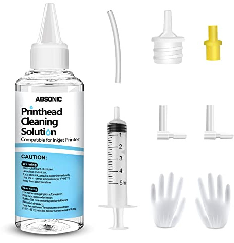 Printer Cleaning Kit for Epson, Printhead Cleaning Kit for HP, Inkjet Printer Head Cleaner for Canon, Printers Cleaner Printhead Cleaning Solution for Inkjet, Printers Print Head Cleaning Kits 100mL