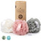 Temple Spring - Fleur de Douche Recyclées, Loofah Gommage Corps, Eponge de Douche, Eponge Douche Corps Exfoliante, Fleur de Bain, Luffa Djampe, Bath Sponge, Produit Bain Femme et Hommes - Rose Corail