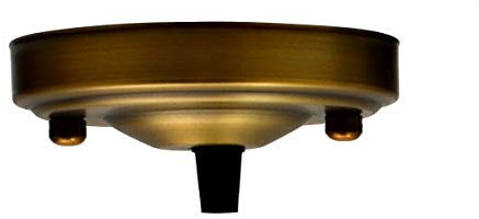 LEDSone Industrial Retro Ceiling Rose 108 mm Pendant Cable Grip Flex Clamp Metal Plate for Light Fitting Hanging Lamp Ceiling Cover Accesories(Yellow Brass)