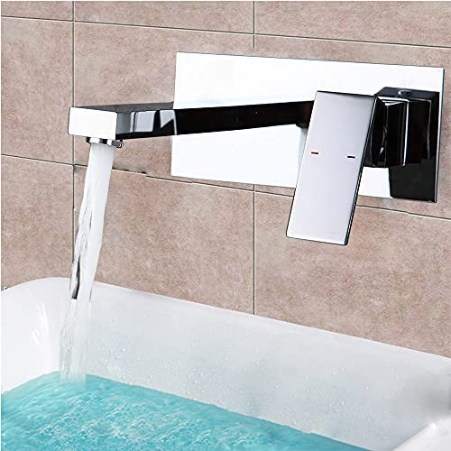 Futchoy Unterputzarmatur Unterputz Wasserhahn Wasserfall Badewanne 1-Loch Mischbatterie Waschtischarmatur Wandmontage für Küche Badezimmer Restaurant Bar