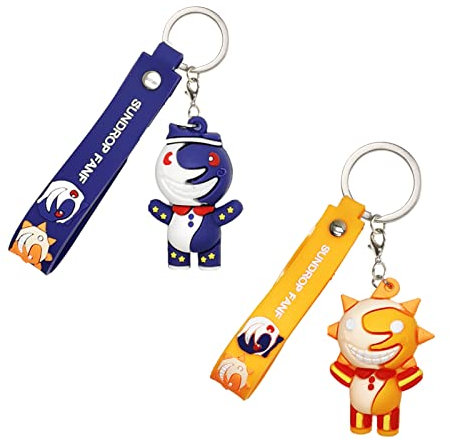 LPMN FNAF Keychain,Five Nights At Freddys Mini Keychain,FNAF Sun And Moon Keychain,Collectible Figural, Sundrop Moondrop Keychain for Fans Gift Sincerely