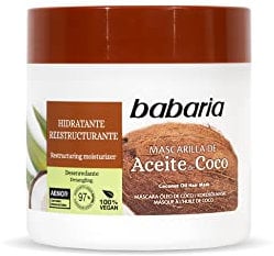 Babaria - Mascarilla Pelo De Aceite De Coco | Mascarilla Hidratante Cabello 400ml | Mascarilla Reparadora Cabello De Hombre Y Mujer | Mascarilla Nutritiva Pelo