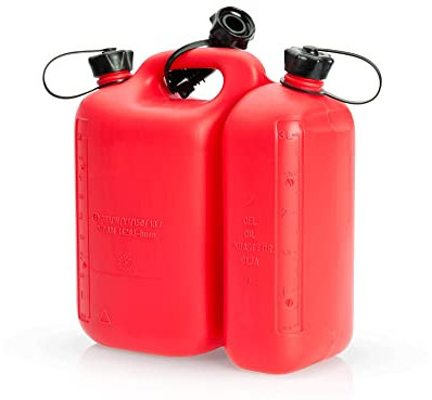 VITO - Jerrican Combiné Réservoir Double 5L Carburant Essence SP95 98 + 3L Huile Moteur Outils Thermiques - Tronçonneuse Débroussailleuse Tondeuse Moto