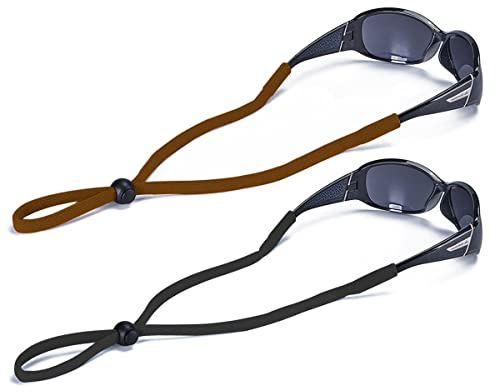 Lot de 2 cordons de lunettes faciles à régler pour homme - Multi-usages - Pour la pêche, la randonnée, la course à pied et au quotidien - Reste en place toute la journée - Ne perdez jamais le cordon