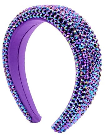 Modische Barock-Strass-Stirnbänder für Mädchen, Brautschmuck, Hochzeit, Geburtstag, Valentinstag, Party (Lila)