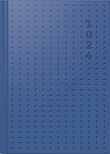 rido/idé Wochenkalender „Flow“ Modell futura 2 2024 2 Seiten = 1 Woche Blattgröße 14,8 x 20,8 cm blau