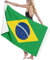 Strandtuch Brasilien-Flagge Weiches Saugfähig Strandlaken Sandfreie Stranddecke Für Pool Picknicks Strand 80X130Cm