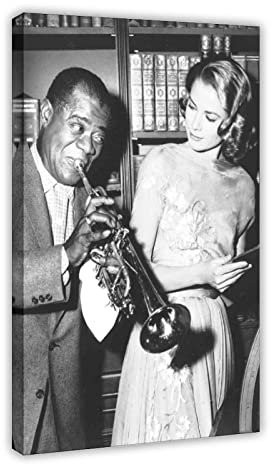 FISH DRAGATE Leinwand-Poster, Jazz-Musiker, Louis Armstrong 45, Schlafzimmer, Dekoration, Sport, Landschaft, Büro, Raumdekoration, Geschenkrahmen, 50 x 75 cm