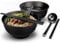 Lot de 2 bols à ramen japonais - Lot de 6 bols à ramen de 35 onces - Avec cuillère et baguettes - Pour pâtes, fruits, salade de pâtes, noir