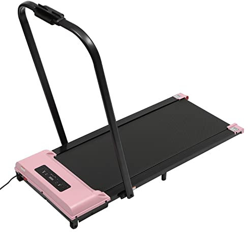 SHZICMY Tapis de Course Pliable 2 en 1-3,0 CV - avec télécommande et Affichage LED - 1 à 6 km/h - pour la Maison, Le Bureau, Le Fitness - Rose