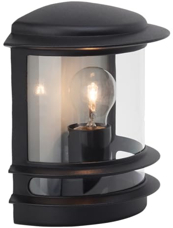 Lightbox runde Außen Wandlampe - klassische Outdoor Wandleuchte - | Außen Wandlampe, 24 x 24 x 13 cm, E27, Alu-Druckguss, IP44, schwarz