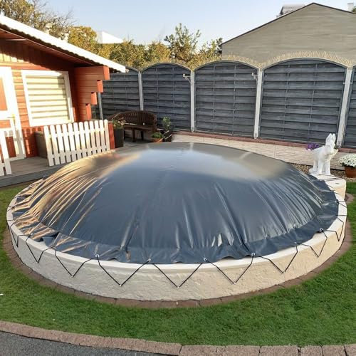 SAXONICA Aufblasbare Poolabdeckung Rundpool Ø 450 cm I Rund Pool 4,5 m I anthrazit