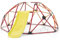 COSTWAY 8FT Dome Climber, Toddler Climbing Frame Monkey Bar Jungle Gym with Fabric Cushion, Indoor Outdoor Play Equipment for Kids 3-12 Years Old (Orange+Yellow)