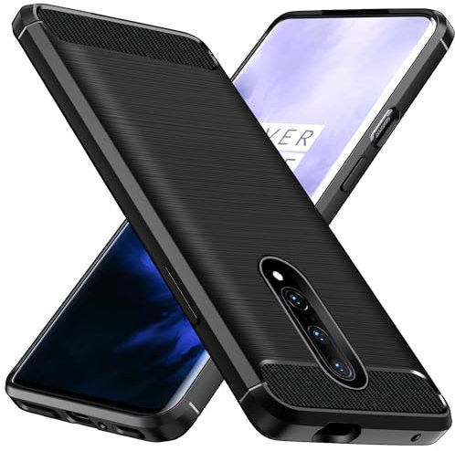 ivoler Coque Silicone pour Oneplus 7 Pro 4G / Oneplus 7 Pro 5G, [Protection Antichoc Militaire] Étui de Protection, Mince Souple TPU Anti-Rayures Dos Bumper Housse, Noir