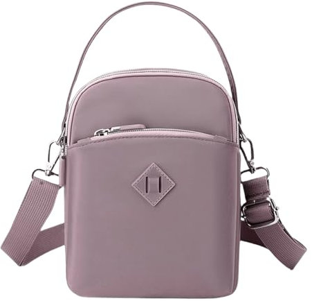 FAVORTALK Umhängetasche Mädchen Damen-Umhängetaschen Kleine Crossbody Bag Handytasche zum Umhängen Schultertasche Elegant Clutch Handtasche Leichte Reisetasche Hellviolett DJB01107