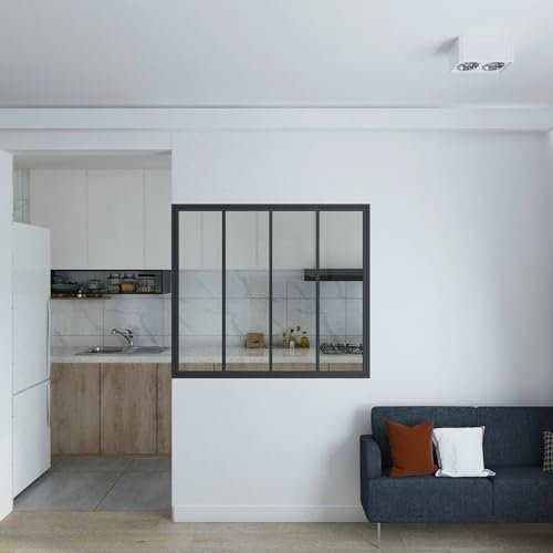 inova Innenfenster Glaswand Raumtrenner Industriestil klar schwarz