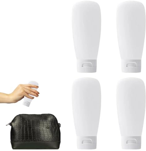 Botellas vacías de tamaño de viaje – Botellas de viaje de loción líquida de 100 ml, dispensadores de cosméticos recargables para líquidos, lociones, crema, tóner, jabón corporal