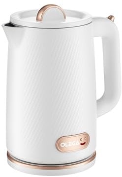 OLEGA Bouilloire électrique pour eau bouillante, bouilloire à eau chaude à ébullition rapide 1500 W, chaudière à eau chaude portable 1,8 L, bouilloire à thé électrique
