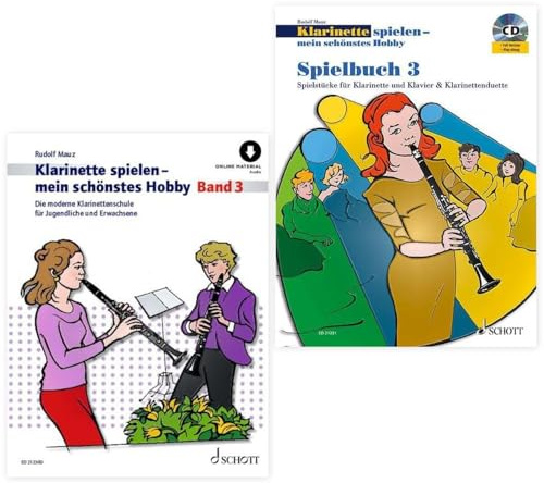 Klarinette spielen - mein schönstes Hobby Band 3 und Spielbuch 3 ( ED 21230D, ED 21231, 9783795723477, 9783795746100) + Soundman Durchziehwischer für Klarinette (Starterset)