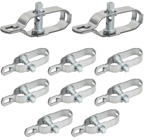 10 Piezas Tensores de Alambre, Tensor para Valla de Alambre, Tensores Vallas, Tensor de Alambre Galvanizado de Plata, para Valla de Jardín, Fincas, Emparrados, Longitud 90 mm