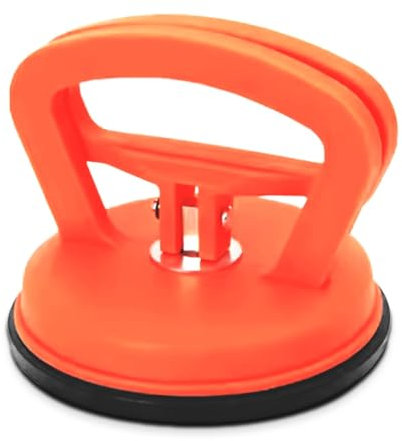 TIENDA EURASIA – Ventosas para Cristal | Color Naranja | y Negro | Mango Antideslizante | Diámetro 11.3 cm | Capacidad de Elevación para Transportar Pesado | Material Plástico + Goma de Caucho (50 Kg)