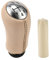 JSCARLIFE Pomo de palanca de cambios de coche, 5 velocidades, para R-enault Clio Megane 2 Scenic Kangoo Pomo de palanca de cambios de coche mejorado ABS y cuero (beige)