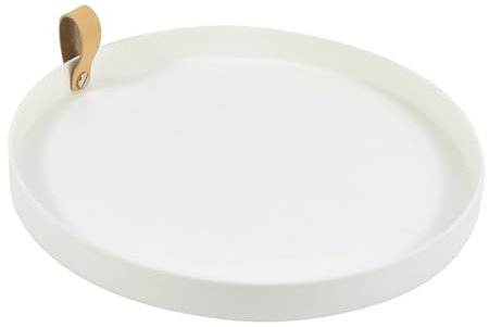 IMIKEYA Bandeja De Almacenamiento Asa para Cosméticos y Artículos Diseño Circular