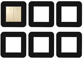 JINTANG 6 calcomanías para interruptor de luz, color negro, placas acrílicas de 3.4 pulgadas, calcomanías de enchufe de pared, interruptor de luz envolvente para decoración del hogar, decoración de